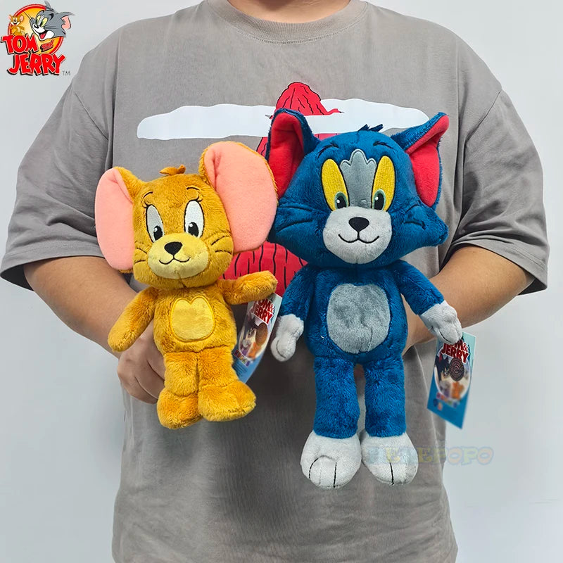 Tom and Jerry Plushies 32cm Tom 23cm Jerry Stuffed Dolls Movie Series Collectible for Kids.