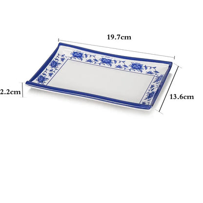 1pc Food Grade Plastic Dinner Plates Chinese Melamine Plastic Is Not Easy To Break Rectangular Plate Restaurant Kitchen Supplies.