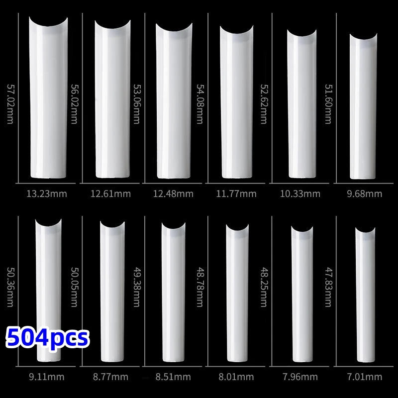 600Pcs Extra Long Hawk Curved Nail Tips Half Cover Eagle Claw Curve False Nails Extension 10 Sizes Bag Packaging for Art Salon *
