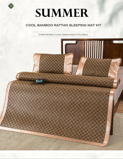 WASART Summer bamboo rattan mat adult children cool sleeping mat sheet 90/150/180cm portable foldable double bed protection pad.
