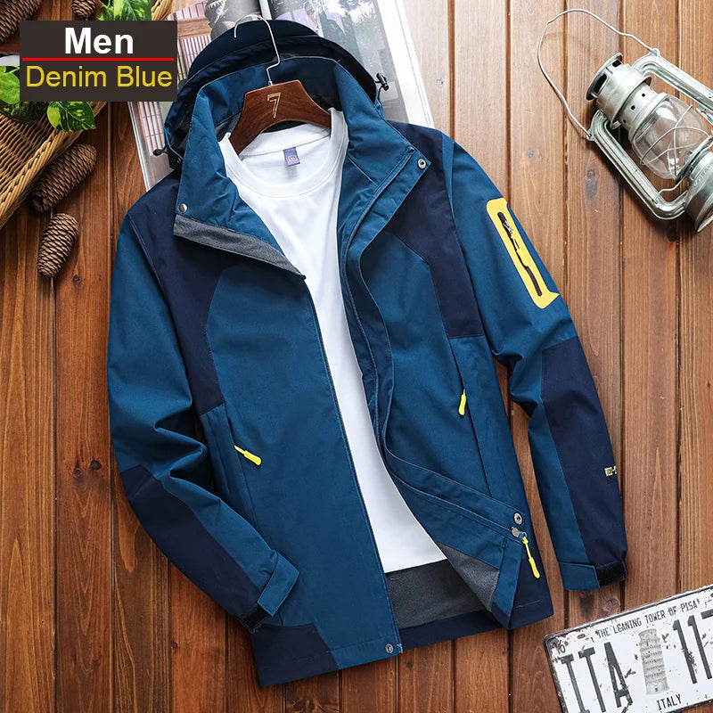 CHRLCK Men's Waterproof Hiking Jacket Women Windproof Windbreaker Breathable Camping Hunting Running Trekking Fishing Coats