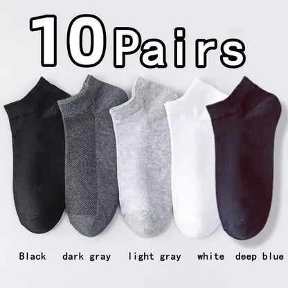 10 Pairs Men's Breathable Mesh Summer Short Socks, Sports Versatile Cotton Socks at Discount Price Sports and Casual Wear