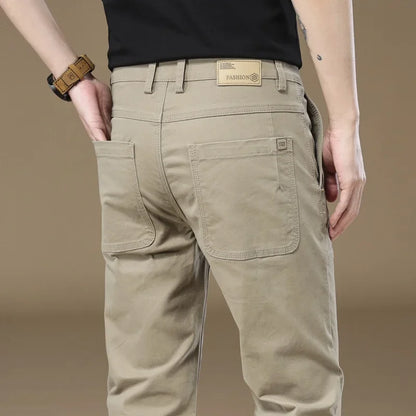 Men's Pants 97% Cotton Thick Business Casual Korean Grey Cargo Trousers Male Large Size 38 40 Brand Clothing Pant.
