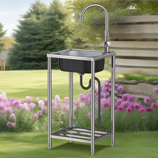 Abnehmbares multifunktionales Waschbecken, Waschbecken aus Edelstahl, Waschbecken mit einem Trog für gewerbliche Restaurantküchen