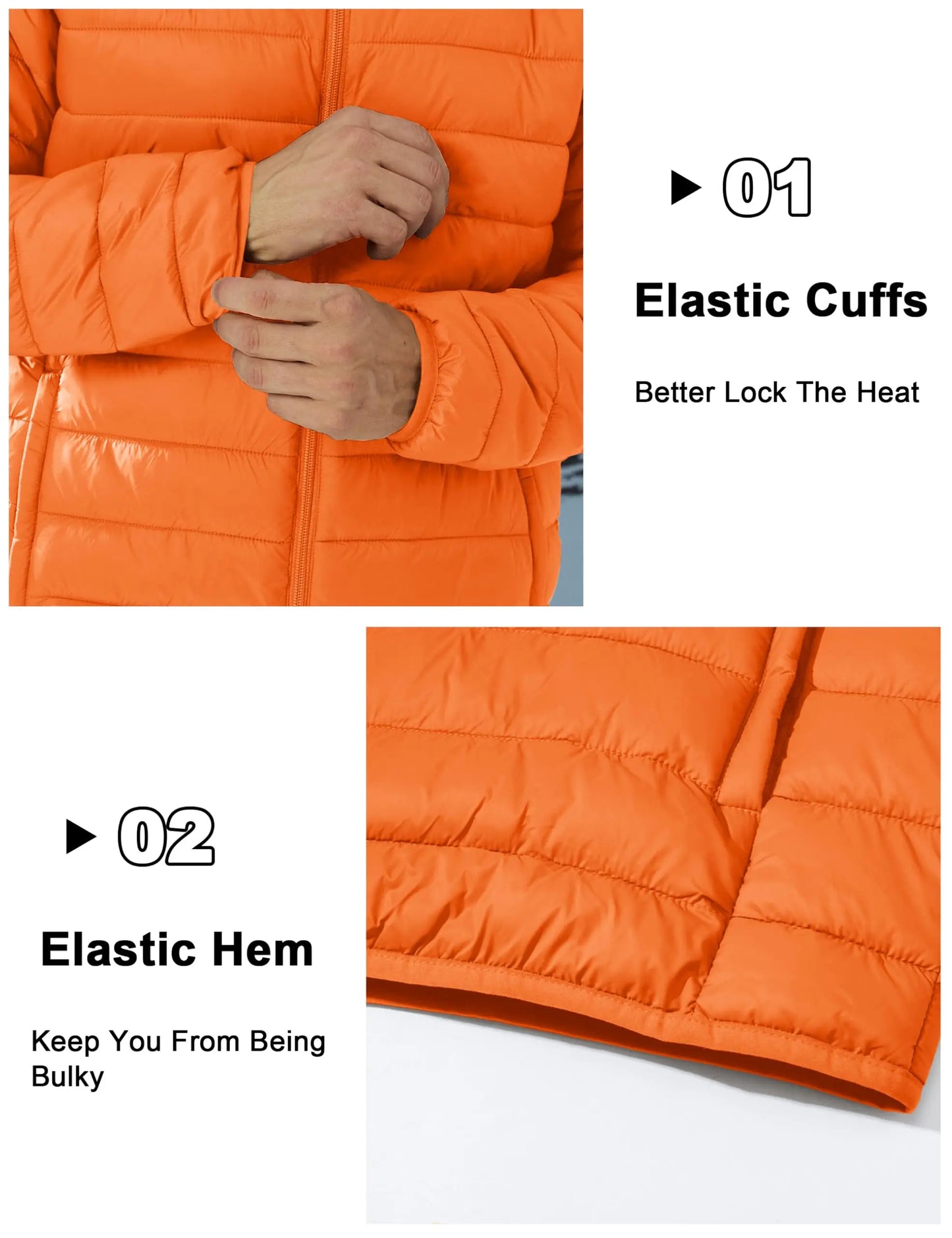 TACVASEN Stand Collar Lightweight Puffer Jackets Mens Quilted Jacket Water Resistant Ripstop Down Insulated Windbreaker Coats