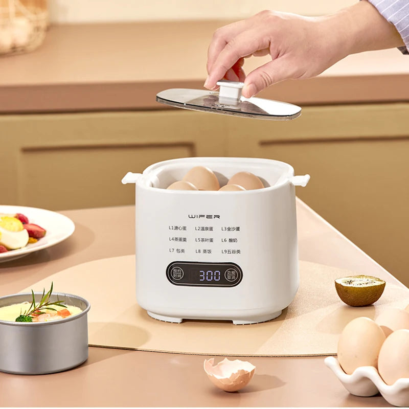 300W Electric Egg Boiler Breakfast Machine Multicooker Steamer Automatic Egg Cookers Home Egg Custard Steaming Cooker with Timer.