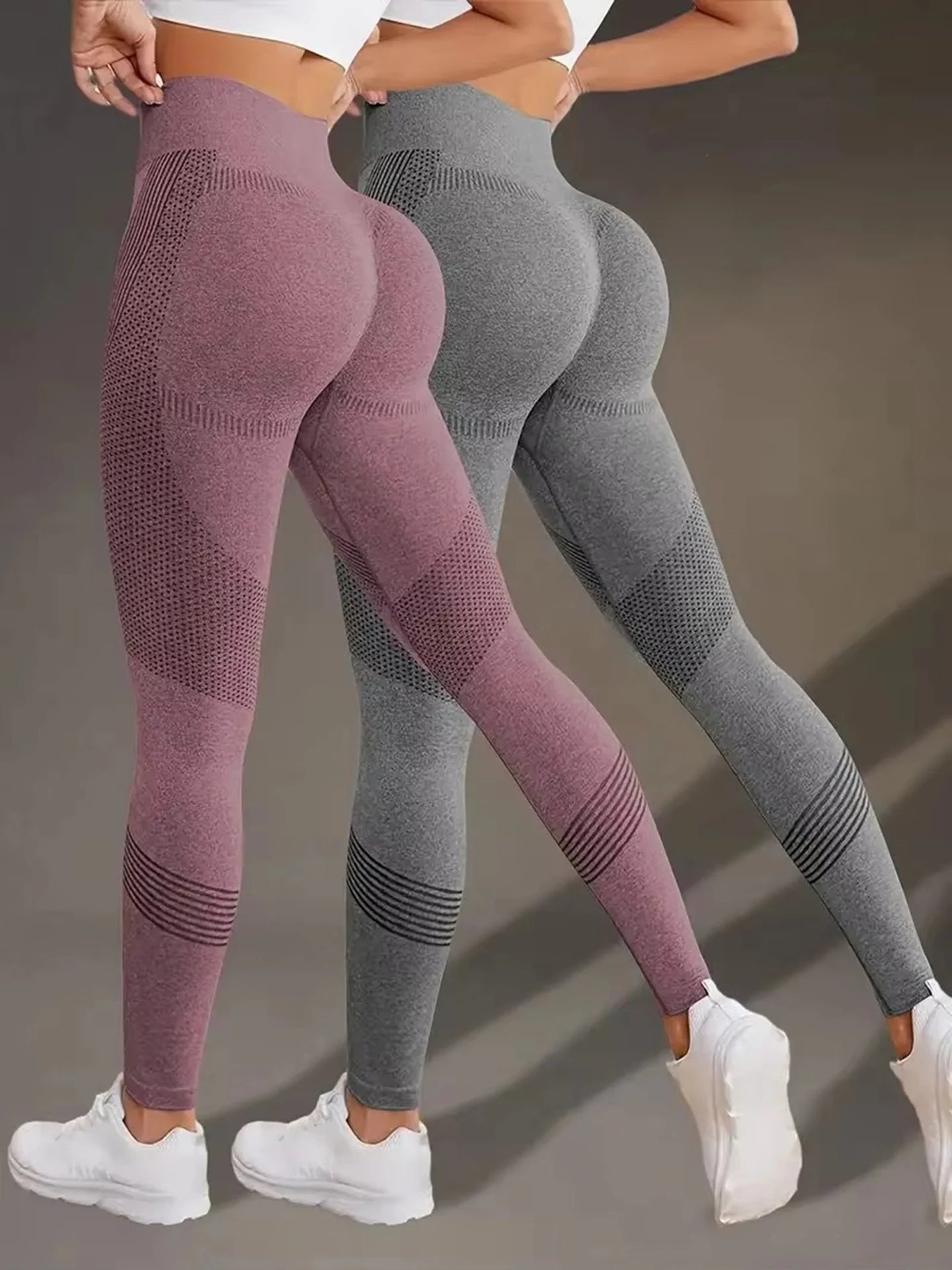 Elastic High Waist Leggings Women Knitted Solid Tights Seamless Butt Lift Fitness Yoga Fashion Skinnly Gym Sports Leggings.
