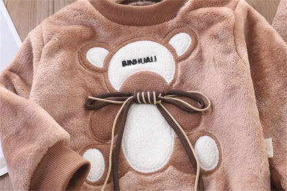 3PCS Winter Autumn Toddler Baby Boys Girls Clothes Baby Sweaters Coat +Pants +Hooded Vest Outfit Set Infant Warm Clothing Suits.