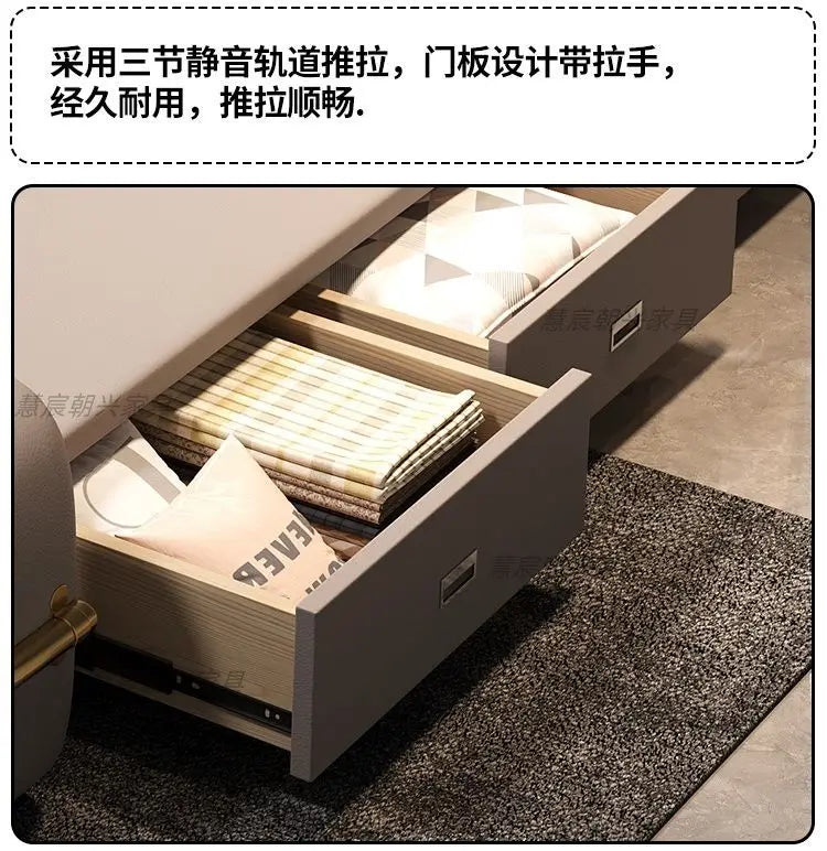 Kopfteil-Aufbewahrungsbetten, gepolstert, minimalistische Doppelbett-Schlafbetten, luxuriös, einzigartig, Muebles Para Dormitorio, Möbelzubehör