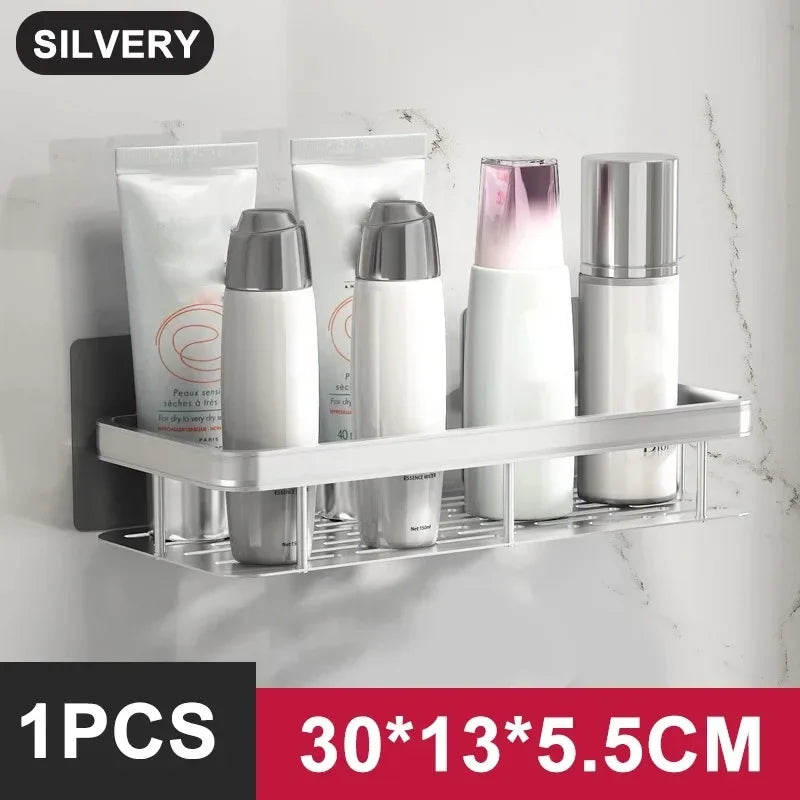 Bad Regal Küche Lagerung Veranstalter Aluminium legierung Shampoo Rack Dusch regal Bad zubehör kein Bohr regal
