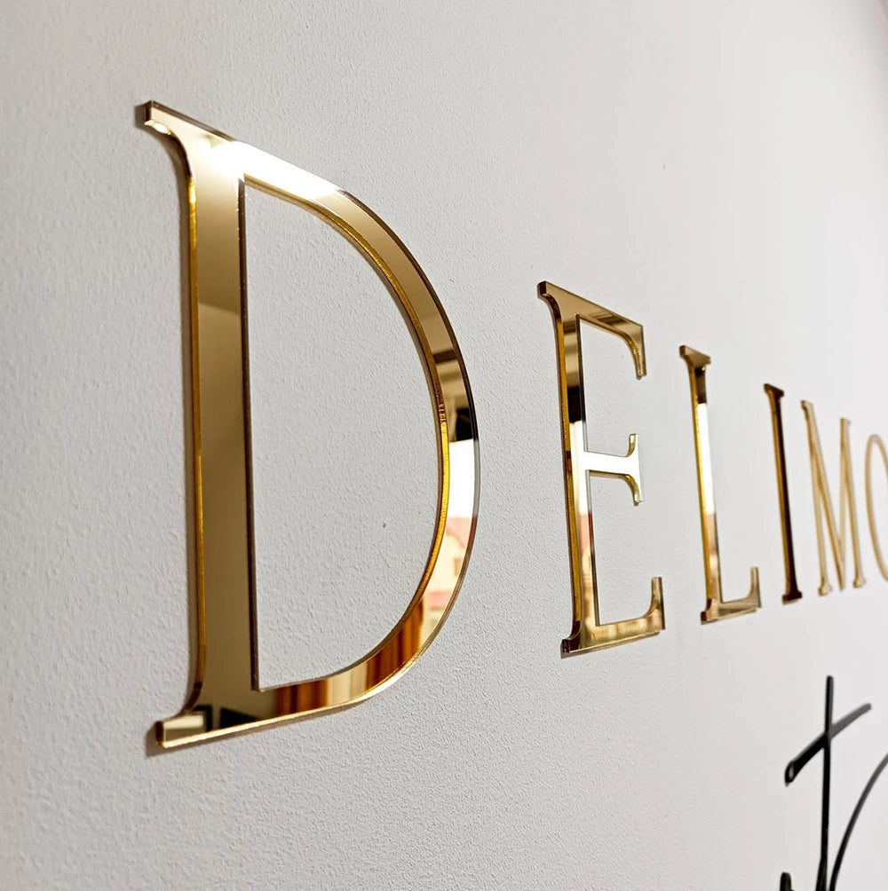 Personalized Large Business Sign Wall Mounted Acrylic 3D Logo Sign Custom Wall Art Beauty Salon Shop Bar Decor Home Decorations.