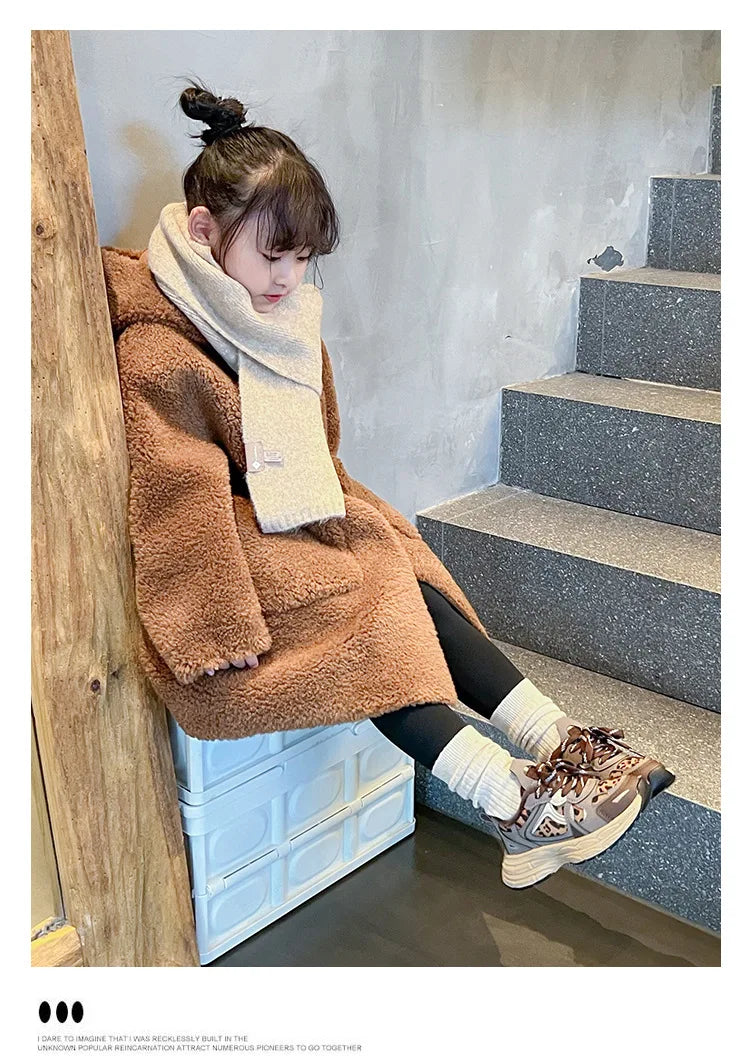 Children's Sneakers Autumn Winter Boys Sport Shoes Girls Plush Warm Casual Cotton Shoes Studnet Leopard Print Anti Slip Sneakers.
