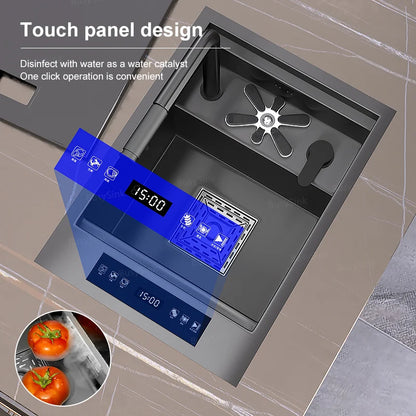 Water Catalyst Cup Cleaning Sink Hidden Single Slot Mini Bar Sink Wash Basin With Cover Plate For Kitchen