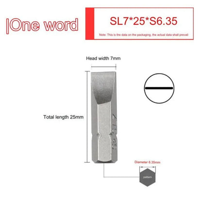 1 Zoll sl3 sl5 sl7 Schlitz schrauben dreher Bit Set s2 Stahl 6,35 Zoll mm Sechs kant schaft Elektro schrauben dreher Bits für Elektro werkzeuge