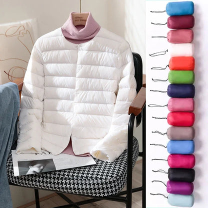 Neuheiten frauen Weiße Ente Unten Liner Puffer Jacke 2023 Herbst Winter Weibliche Warm Halten Koreanische Büro Dame Unten Mantel.