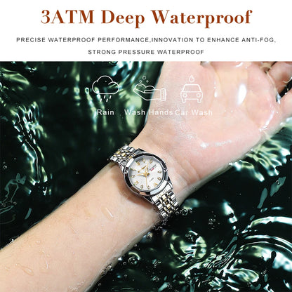 POEDAGAR Top Luxury Woman's Quartz Watch Waterproof Luminous Date Week Ladies Casual Watch Stainless Steel Elegant Women Watches.