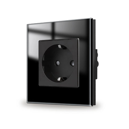 Bingoelec Wandsteckdose, Touch-Lichtschalter mit USB, 20 W, Typ C, Schnellladesteckdose, Glasscheibe, EU-Standard-Steckdosen.