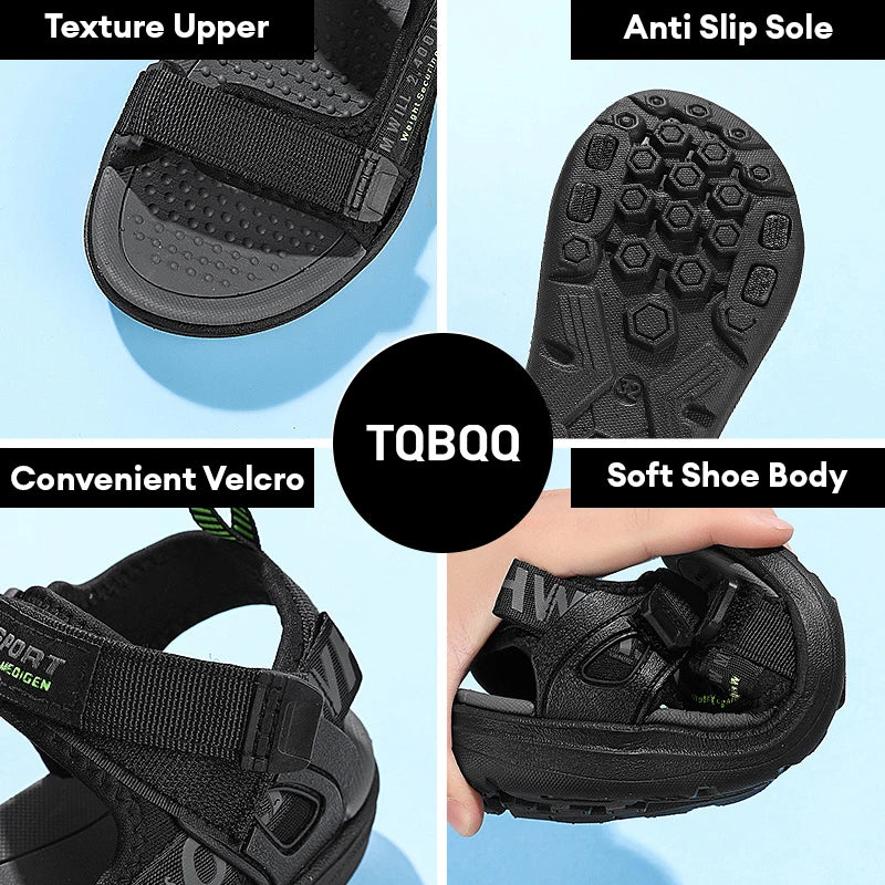 Kids' Summer Breathable Sport Sandals for Boys Casual Beach Shoe Comfortable Soft Sole Children's Fashion Non-slip Sandalias.