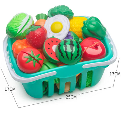 6/10/13/24Pcs Kitchen Fun Cutting Fruits and Vegetables Food Play House Set Puzzle Education Toys For Kids Boys Girls Xmas Gifts.