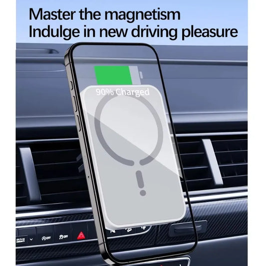 100W Magnetic Wireless Car Charger Air Outlet Phone Holder for iPhone 16 15 14 13 12 Pro Max Fast Wireless Car Charging Station.