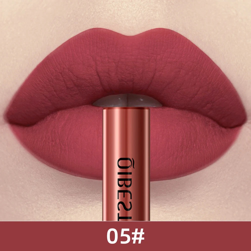 QIBEST Matte Liquid Lipstick Waterproof Long Lasting Lip Gloss Velvet Mate Nude Red Tint Tube Lipsticks Lipgloss Makeup Cosmetic
