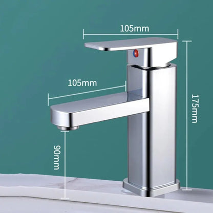 Stainless Steel Black Square Hot and Cold Dual-use Basin Faucet Home Kitchen Bathroom Cabinet Faucet