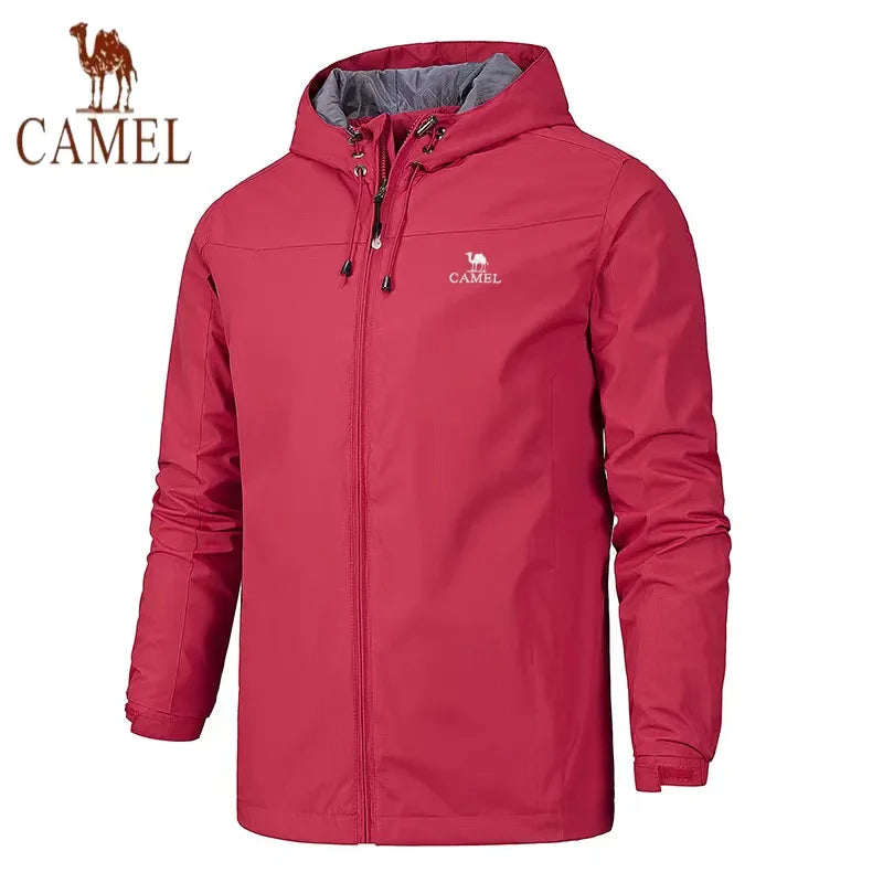 New European and American men's spring and autumn outdoor windproof and waterproof mountaineering quality windbreaker hooded jac.