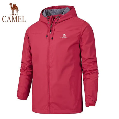 New European and American men's spring and autumn outdoor windproof and waterproof mountaineering quality windbreaker hooded jac.