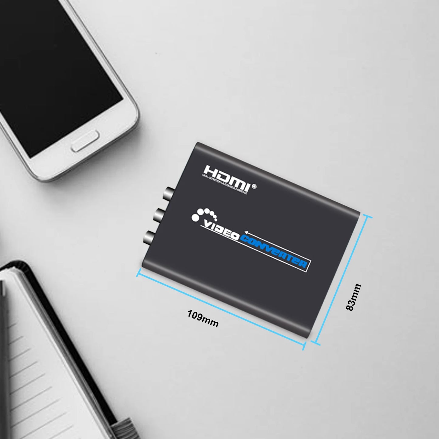 Wiistar AV+S-VIDEO to HDMI Converter 1080P/720P HD Video Adapter for DVD/PS2/WII/XBOX360 with Audio Output & Aspect Ratio Switch.