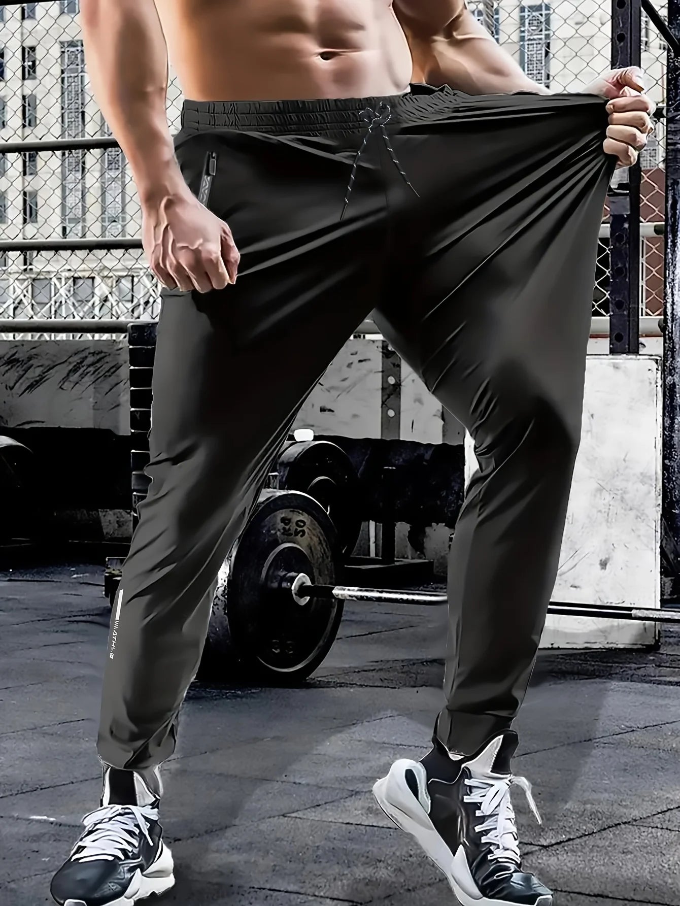 3 Pack Mens Jogger Pants Zipper Ankle Cuff Slim Fit Stretch Casual Running Lounge Sweatpants Trousers for Gym Workout Training.