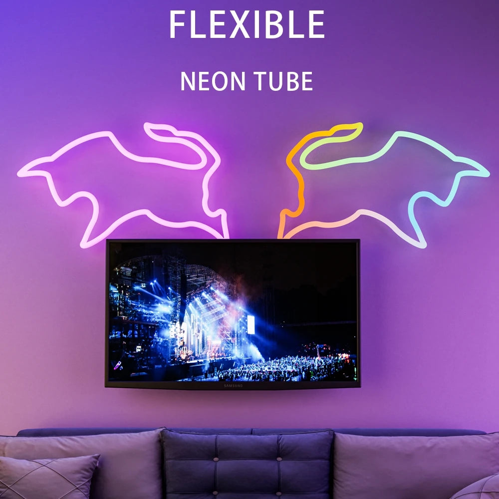 Neon LED Silicone Tube Flexible Soft Light For SK6812 WS2812B WS2811 DIY Holiday Decoration Strip Bar Lighting Tape Waterproof.