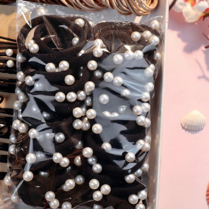 Fashionable Brown Hair Accessories Set for Women, Seamless Ponytail Holders Variety Hair Scrunchies For Women Lady.