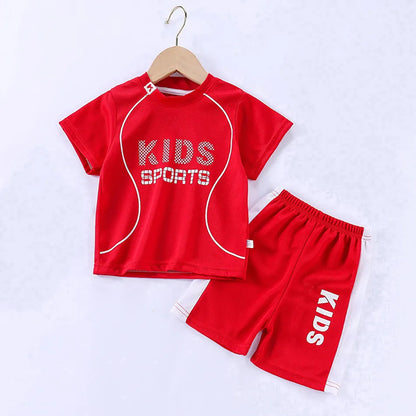 Kids Clothes Set Boy Girl Shorts and Short Sleeves Summer Clothing Sport Casual Children Top and Bottom Clothes Set