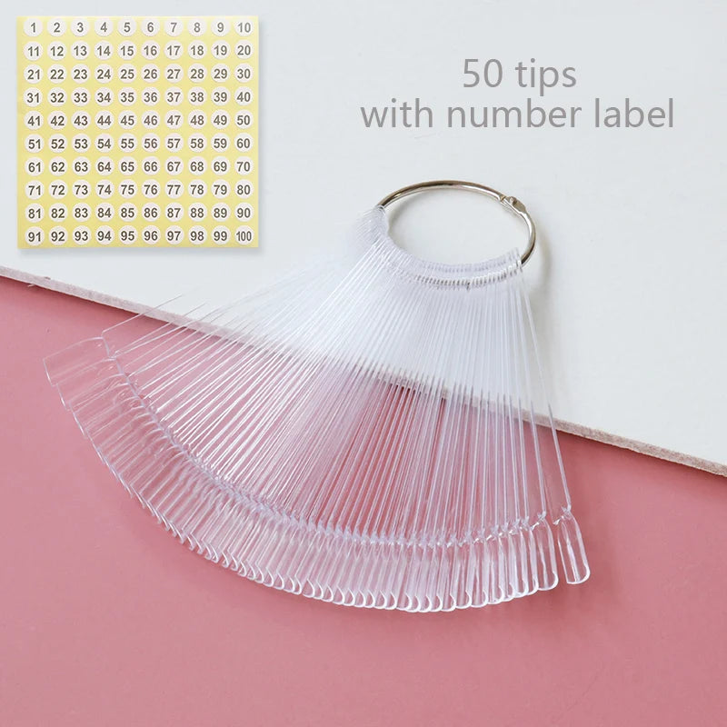 80/50/20pcs Nail Display Sticks Nail Swatch False Nail Tips Nail Gel Polish Practice Clear Display Board for Nail Art Tools