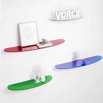 Bathroom Living Room Display Seamless Punch-free Fashion Decoration Color Acrylic Semi-circular Shelf Decoration Rack Storage.