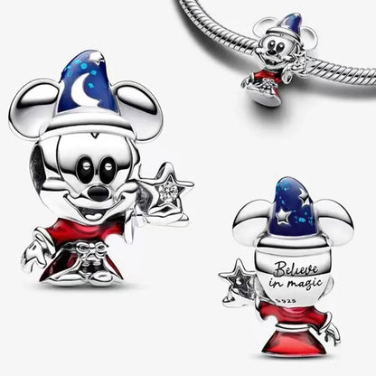 100% 925 sterling silver Disney 100th anniversary charm beads suitable for original DlY bracelet, women's fashion gift.