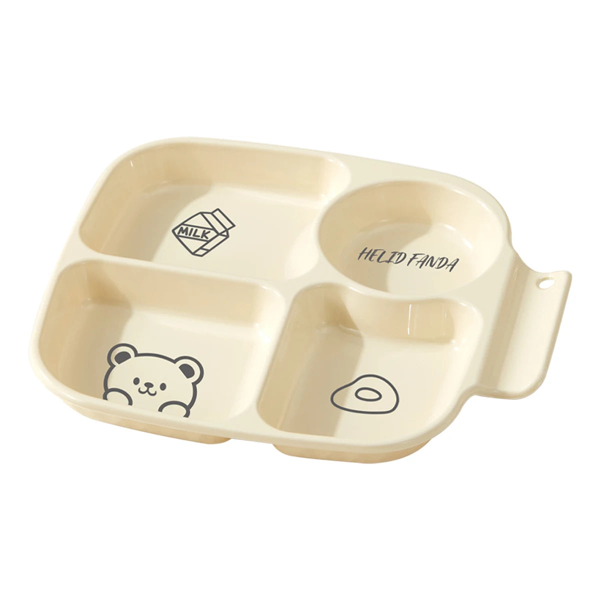 WORTHBUY Square Plastic Divided Dinner Plate Portion Control Food Plate Stackable Salad Plate 4 Compartments Fat Reducing Plate.