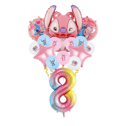 Disney Lilo Stitch Geburtstag Party Dekoration Kinder Stitch Thema Geschirr Set Engel Luftballons Happy Banner Zubehör für Mädchen zugunsten.