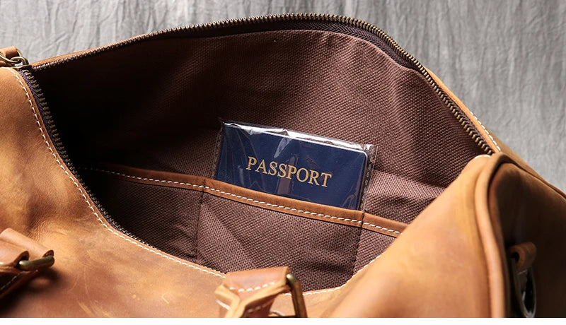 Vintage Herren Rindsleder Business Kurzstrecken tragen Handgepäck taschen große Kapazität Reisetasche einfache Umhängetaschen.