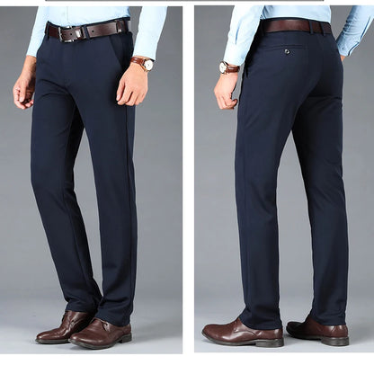 Men's Business Casual Pants Spring Summer Elastic Trousers Office Suit Pants Quick Dry Formal Pants Breathable Comfortable.