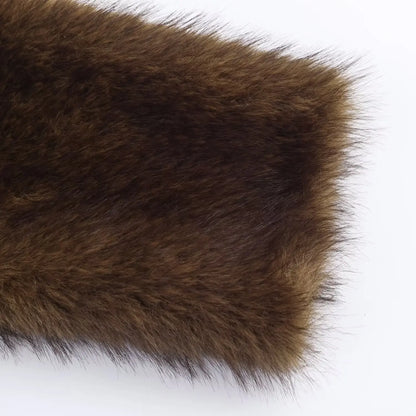 2025, Winter-Damen-Street-Fashion-Kunstpelzjacken für Damen, lange Ärmel, doppelseitig, dick, warm, neue Freizeitmäntel