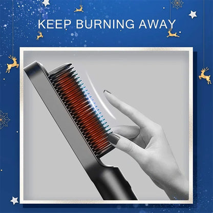 Thermostatic hair straightener Comb 5 temperature settings Straightening brush Quick heat professional hair straightening brush