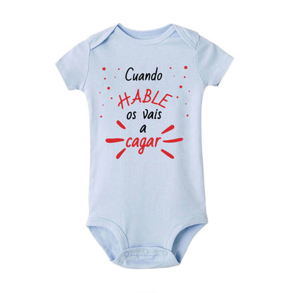 When I Talk You Mess Up The Gift Print Baby Strampler Säuglingsbodysuit Baby Niedliche Kleidung Neugeborene Kurzarm Bodys Kleinkind Geschenk.
