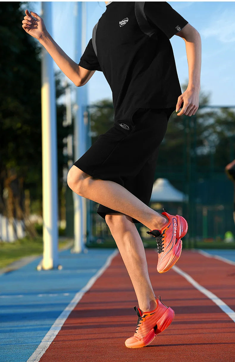 Men's Running Shoes Carbon Plate Racing Marathon Athletic Shoes Cushioned Comfortable Road Sneakers Teenage Training Shoes.