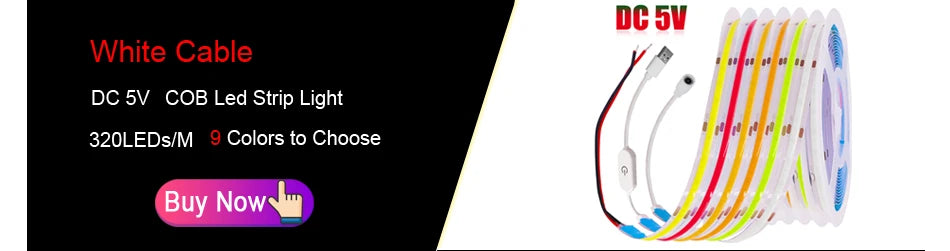 DC 5V LED COB Streifen Licht USB Hohe Dichte Linear Beleuchtung 320LED Flexible Band Lichter Warm Natürliche Weiß rot Blau Grün Dekor.