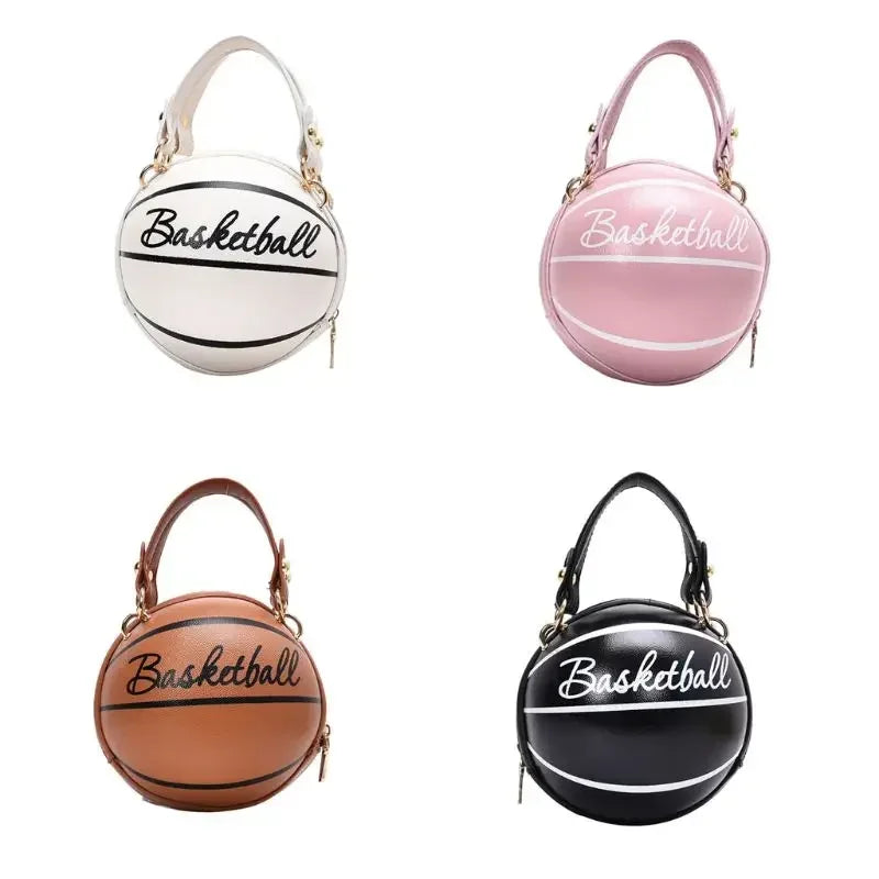 PU Basketball Women's Bag New Network Red Football Bag Personalized Fun Pink Basketball Bag Ins Versatile Chain Shoulder Bag.