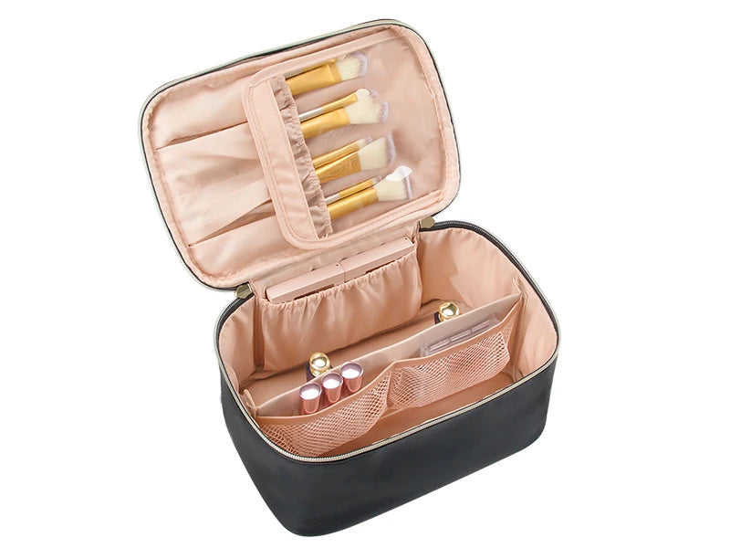 Makeup Bag Portable Cosmetic Bag Large Capacity Travel Makeup Case Organizer Black For Women Toiletry Bag for Girls Traveling