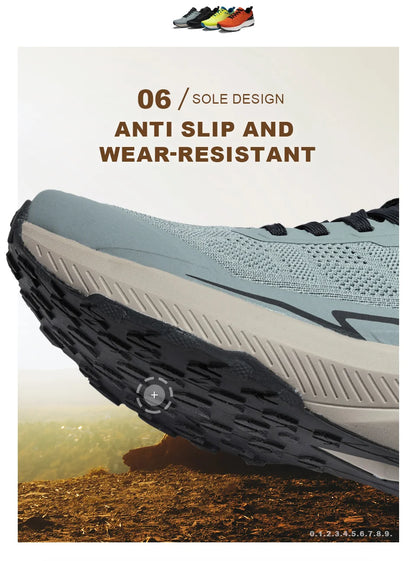 Baasploa Männer Wanderschuhe Komfort Tragen Beständig Outdoor Schuhe Männer Atmungsaktives Mesh Casual Turnschuhe Klettern Nicht-Slip Spitze Up