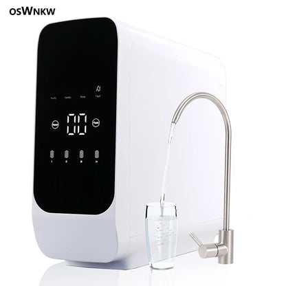 OSWNKW Reverse Osmosis Water Filtration System - 600GPD High Flow, Tankless, Reduced TDS, Compact, 1:2 Drain Ratio, Mineralized.