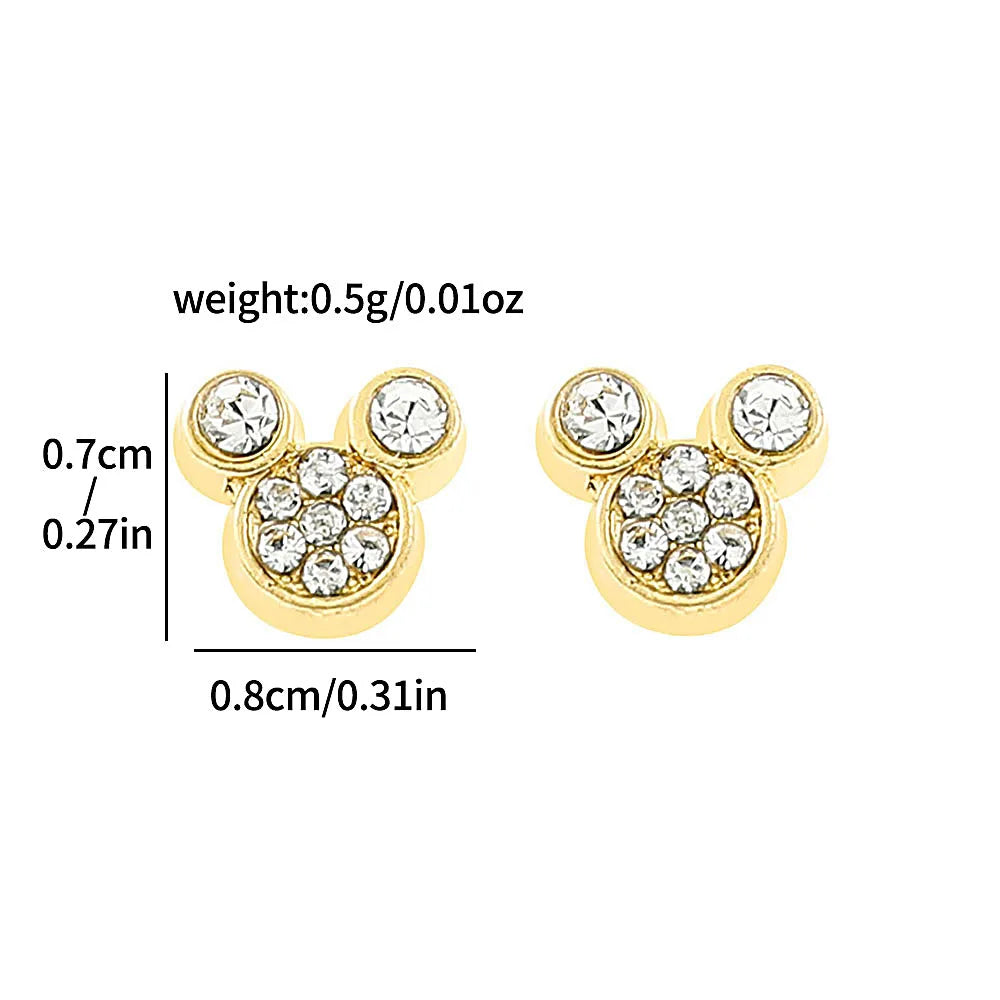1pair Disney Mickey Mouse Earrings Simple Mickey Ear Studs for Man Jewelry Accessories Gifts.